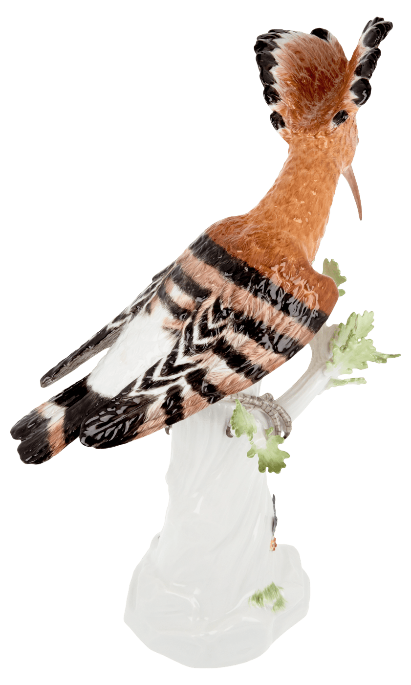 Einzelfigur Wiedehopf mit Maikäfer, Porzellan, H 33 cm | Meissen Figuren Individuell 90c100 - 77073 - Meissen Weimar