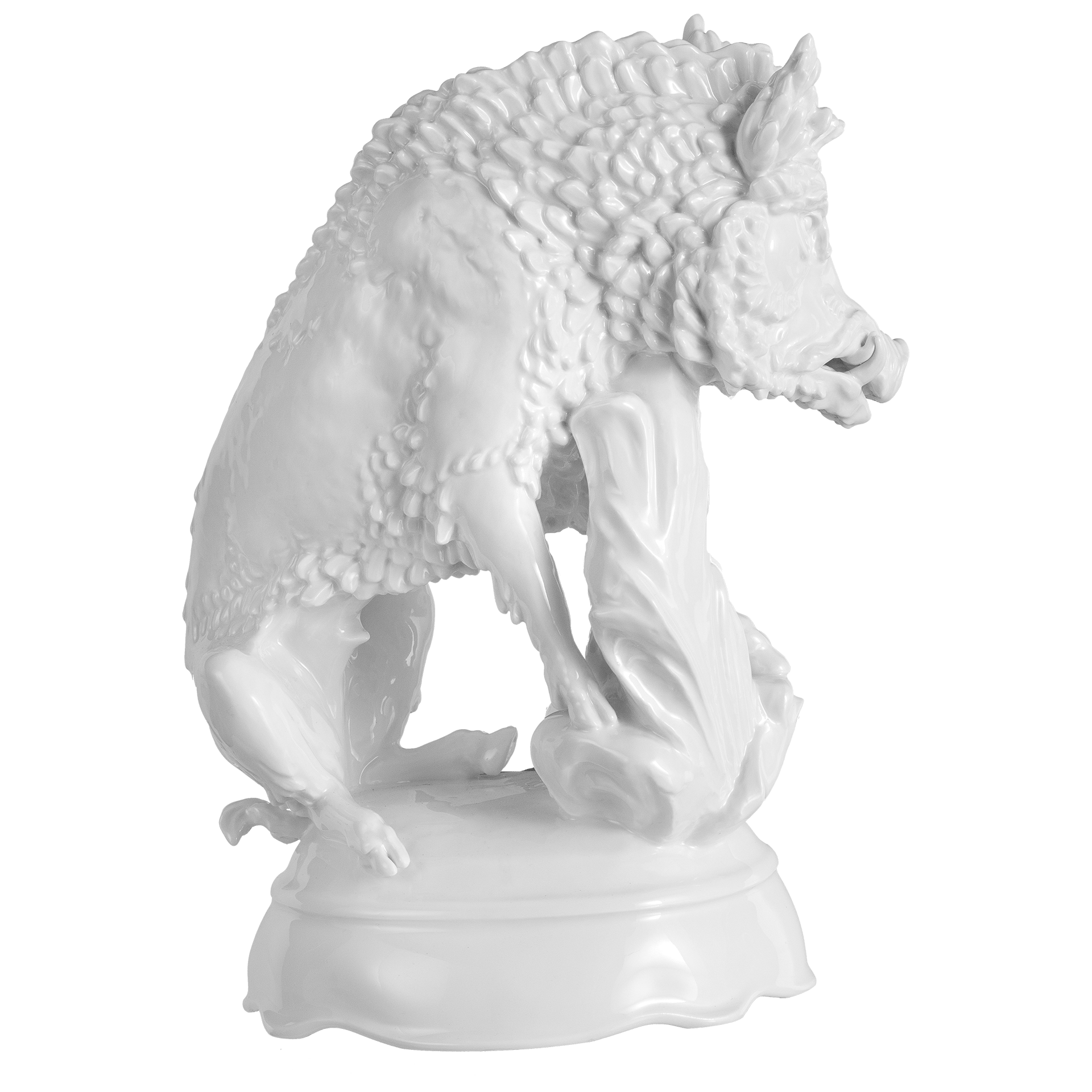 Einzelfigur Wildschwein, Weiß, H 23 cm | Meissen Figuren Individuell 000001 - 78950 - Meissen Weimar