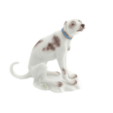 Einzelfigur Windhund, bunt und gold staffiert, H 5 cm | Meissen Figuren Individuell