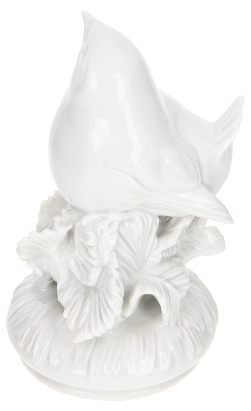 Einzelfigur Zaunkönig, Weiß, H 11 cm | Meissen Figuren - Edition Tierkinder 000001 - 77318 - Meissen Weimar