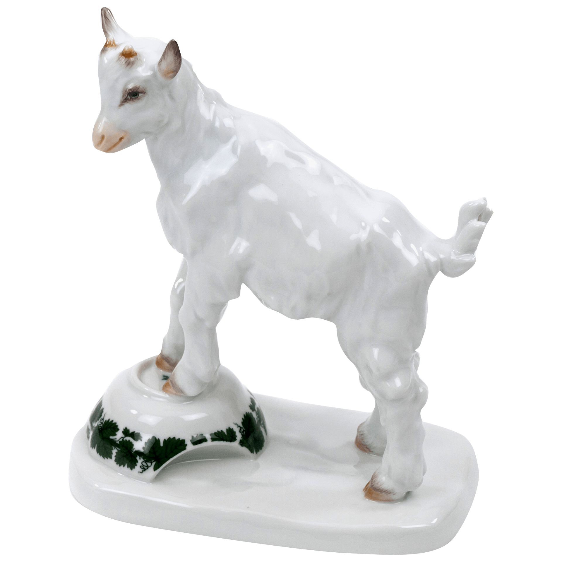 Einzelfigur Ziegenböckchen, Bunt staffiert, H 13 cm | Meissen Figuren Individuell 90a166 - 78807 - Meissen Weimar