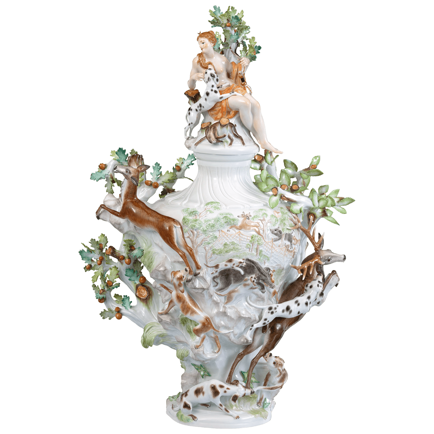Elementevase Erde und Jagd, H 67 cm | Meissen Exklusiv - Kollektion 90a680 - 81596 - Meissen Weimar