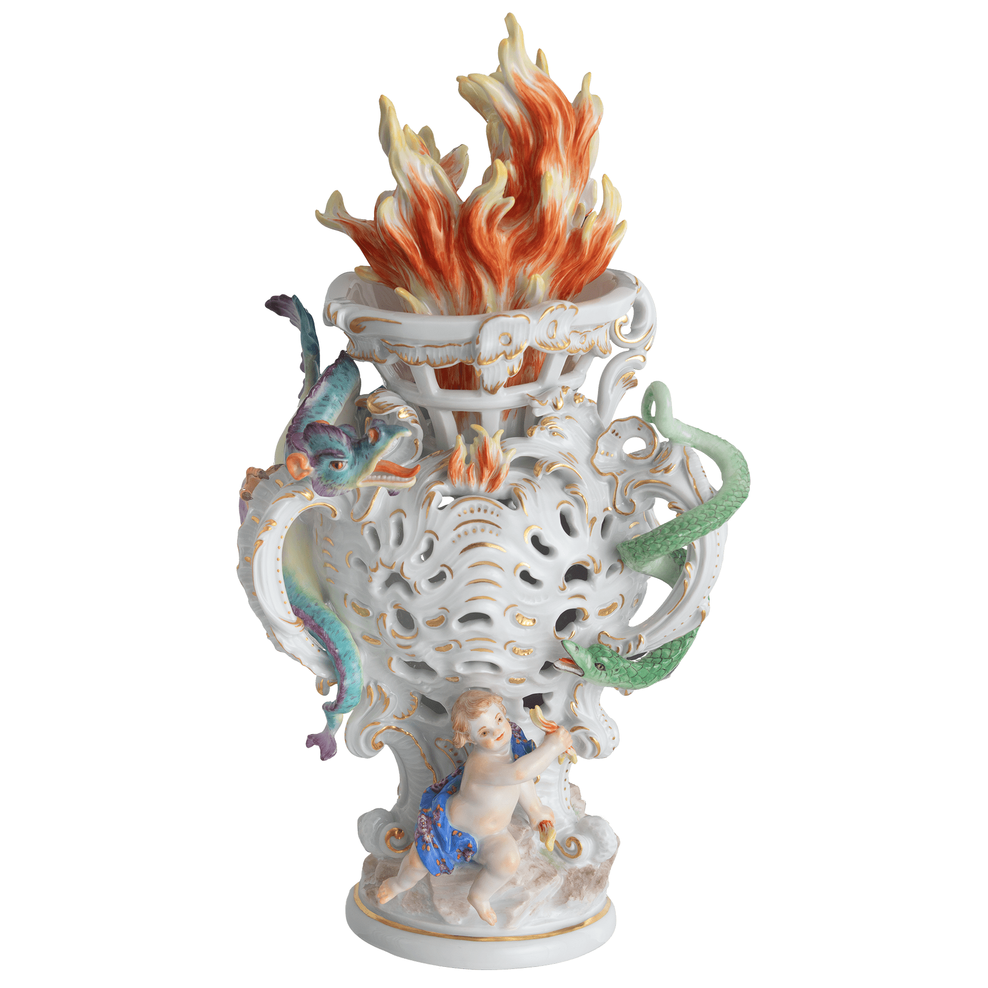 Elementevase Feuer, Porzellan, H 35 cm, Limitierte Auflage | Meissen Limitierte Meisterwerke 900384 - 81696 - Meissen Weimar