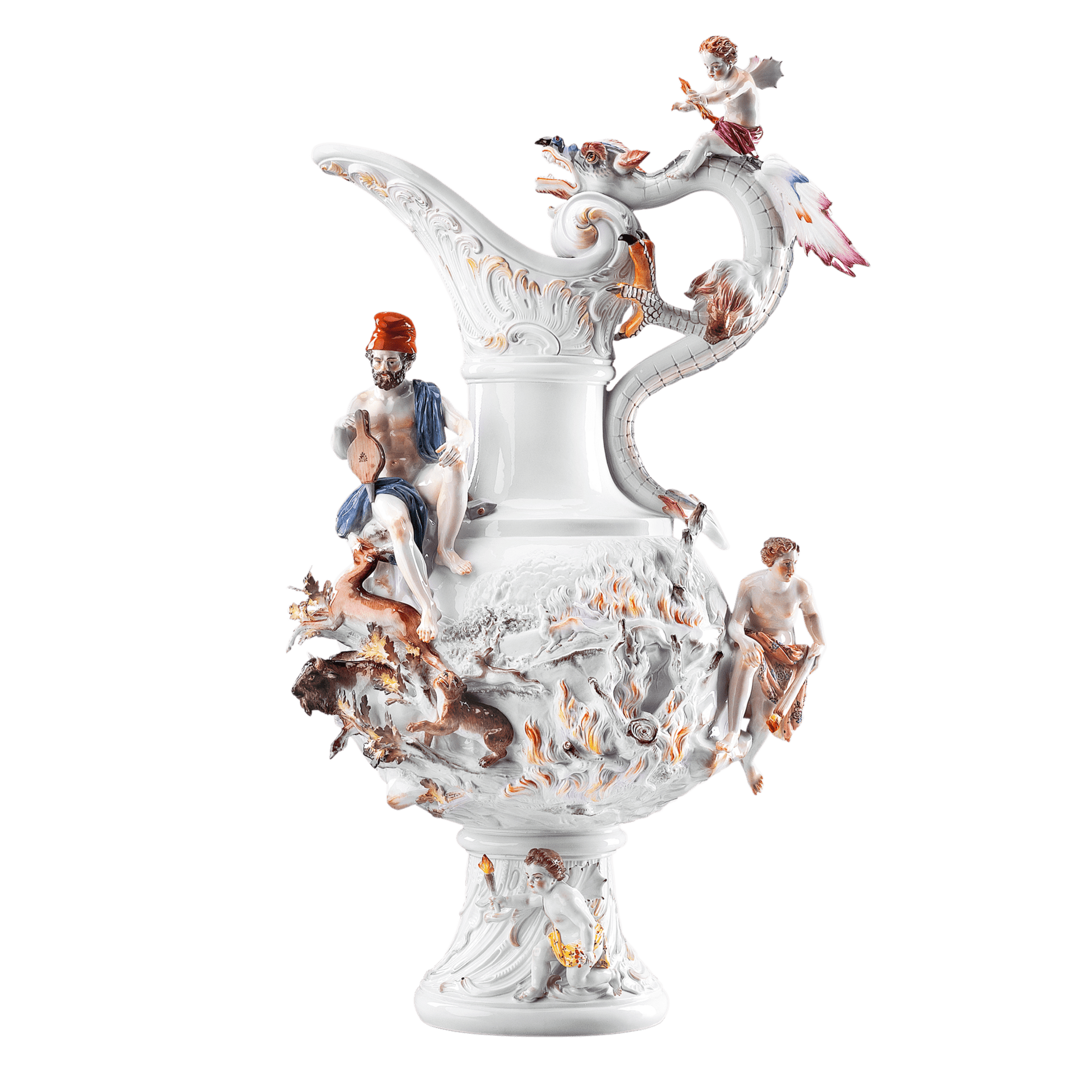 Elementevase Feuer, Porzellan, H 69 cm | Meissen Exklusiv - Kollektion 900380 - 81606 - Meissen Weimar