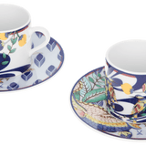 Espresso-Set für Zwei, 4-tlg, "Mystic Garden" Paradiesvögel | Meissen No.41 Collage