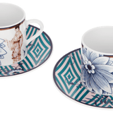 Espresso-Set  für zwei, 4-tlg, "Noble Chinese" Chinesen nach J.G. Höroldt | Meissen No.41 Collage