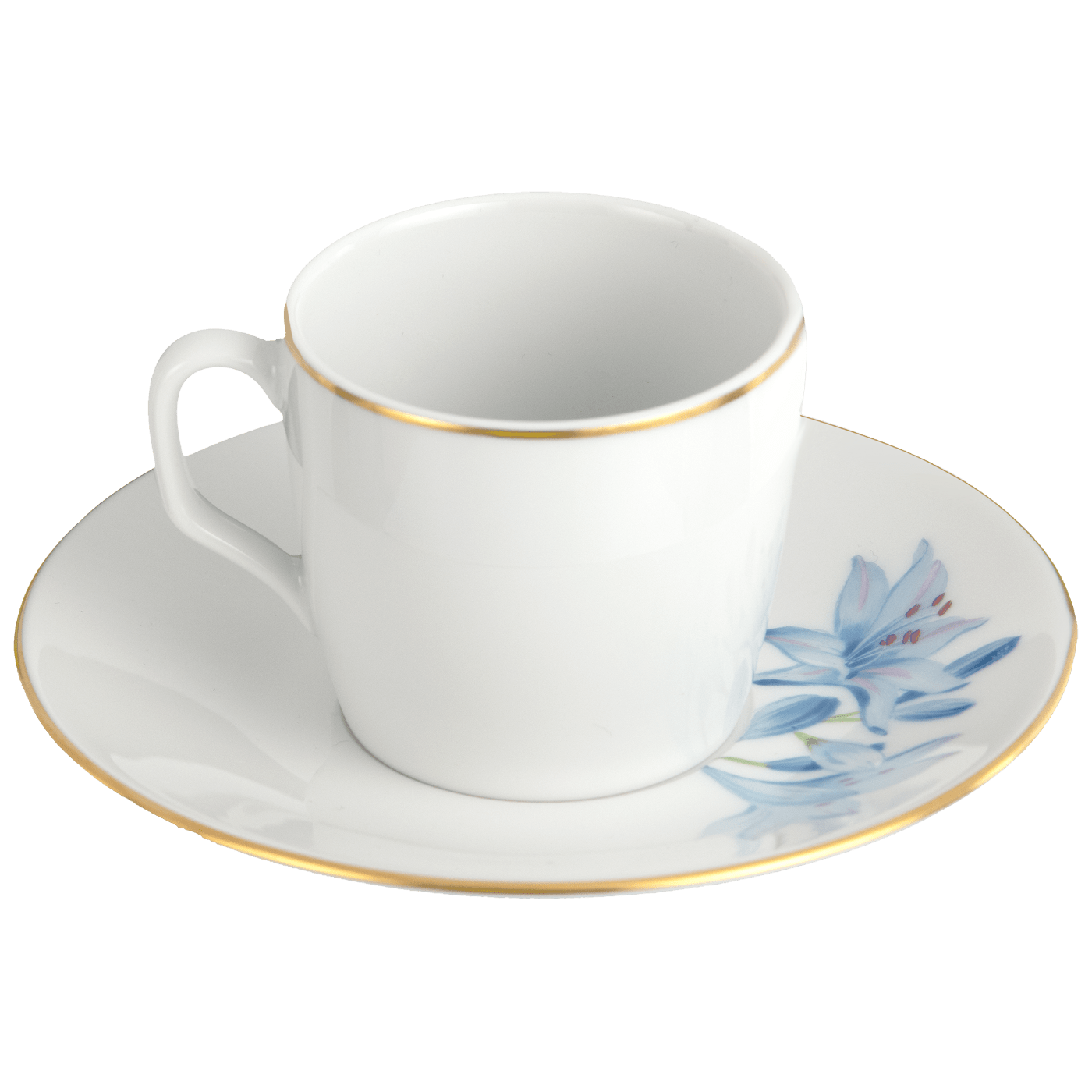 Espressotasse Schmucklilie Goldrand, H 6,5 cm | Meissen Cosmopolitan 61b165 - 37579 - Meissen Weimar