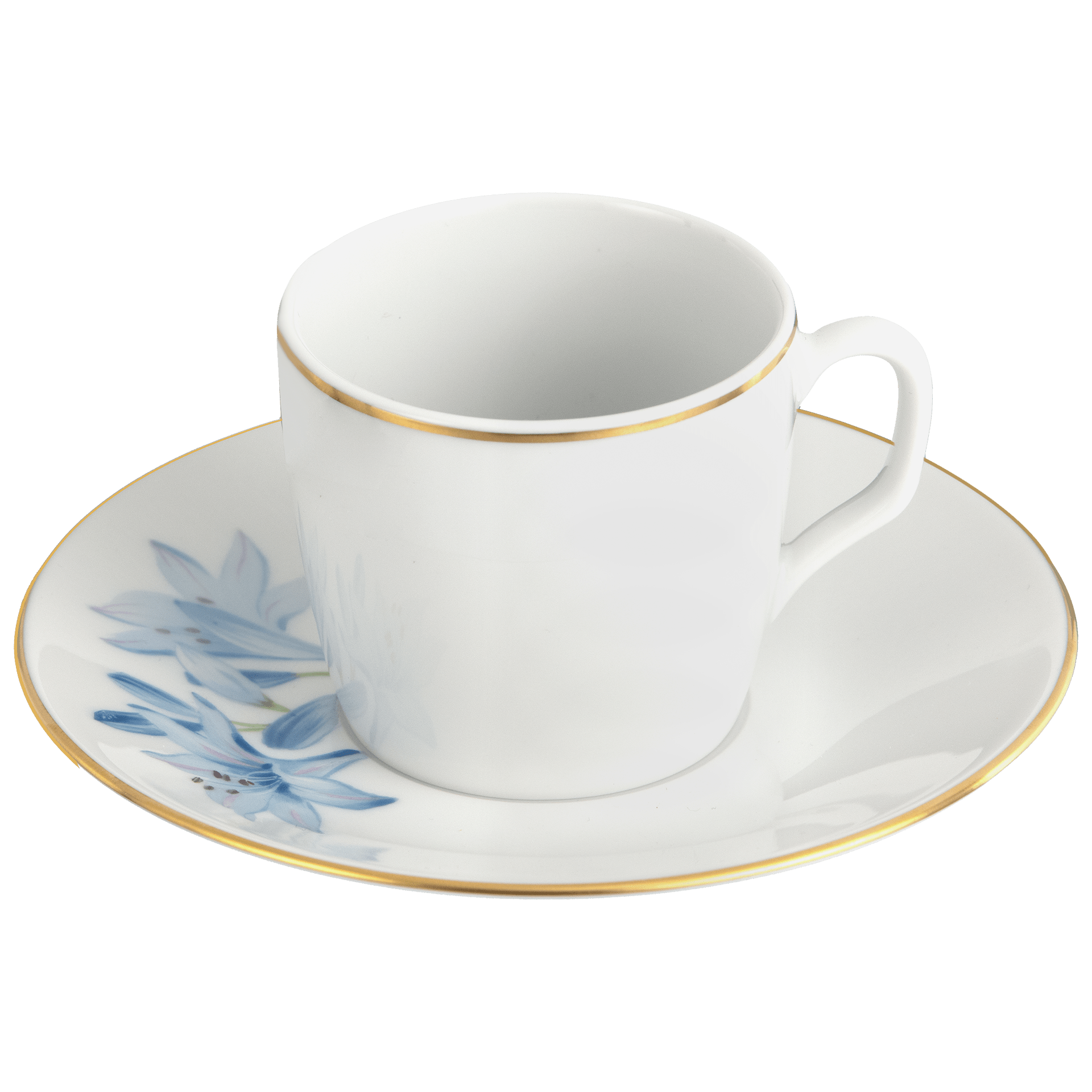 Espressotasse Schmucklilie Goldrand, H 6,5 cm | Meissen Cosmopolitan 61b165 - 37579 - Meissen Weimar