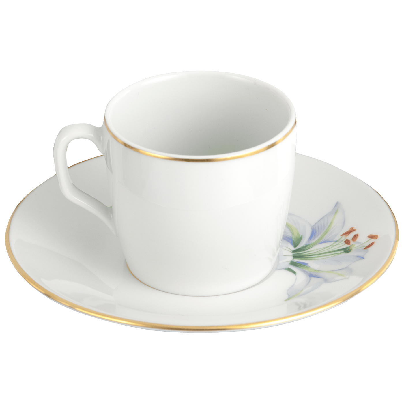 Espressotasse Trichterlilie Goldrand, Ø 12.5 cm | Meissen Cosmopolitan 61b161 - 37579 - Meissen Weimar