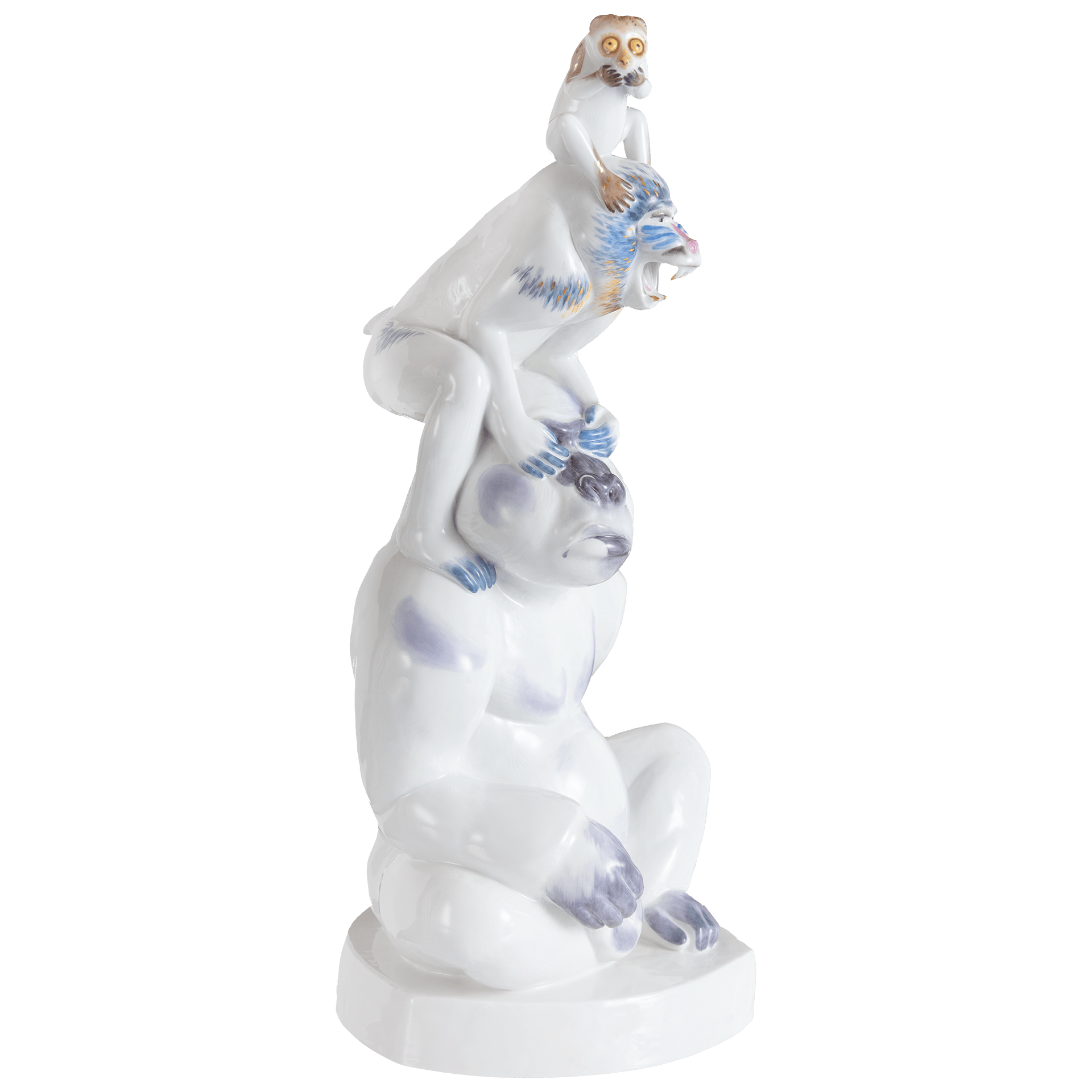 Figur 3 Affen, Limitiert, H 41 cm | Meissen Limitierte Meisterwerke 900384 - 78327 - Meissen Weimar