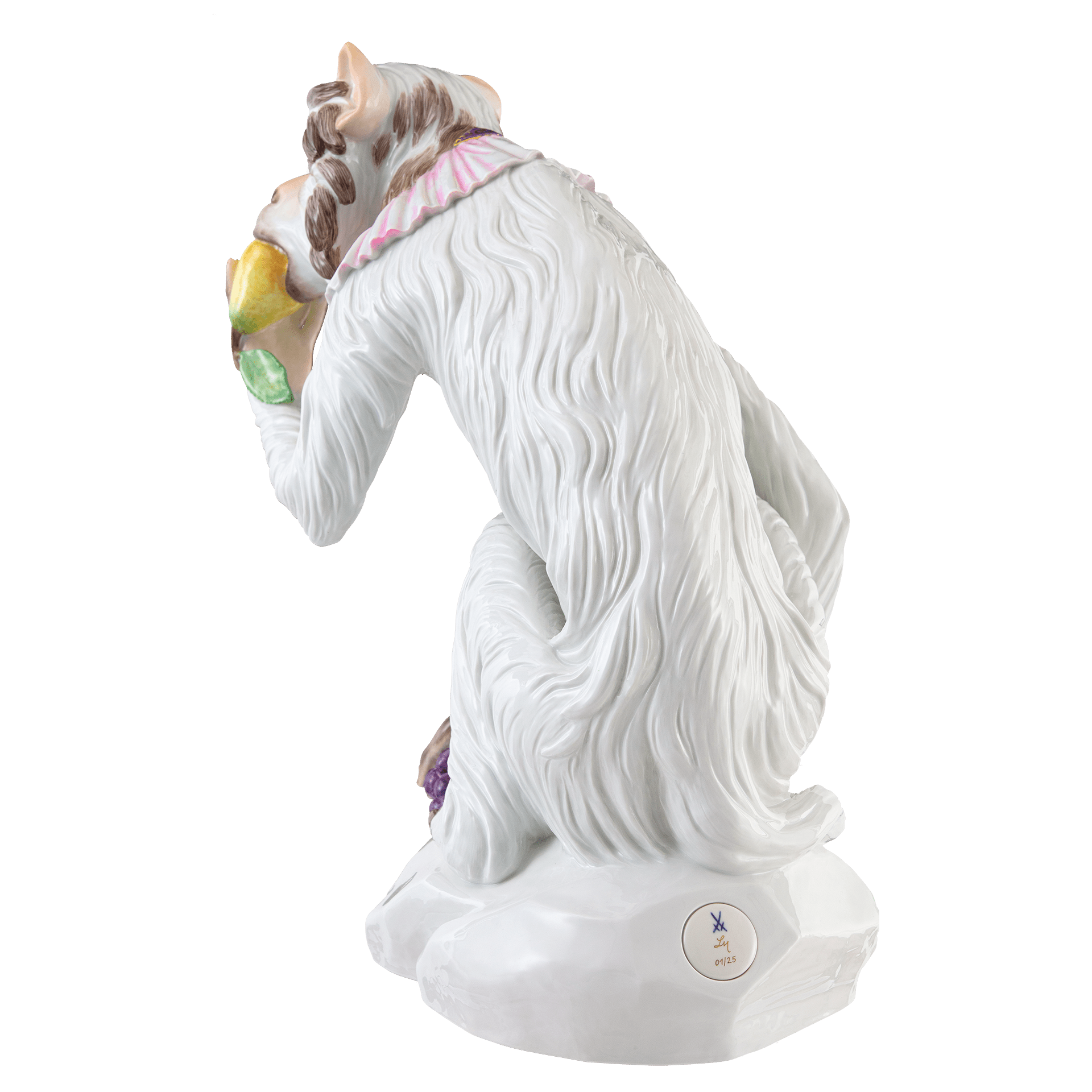 Figur Affe mit Birne, Limitiert, H 38 cm | Meissen Limitierte Meisterwerke 900384 - 76m23 - Meissen Weimar