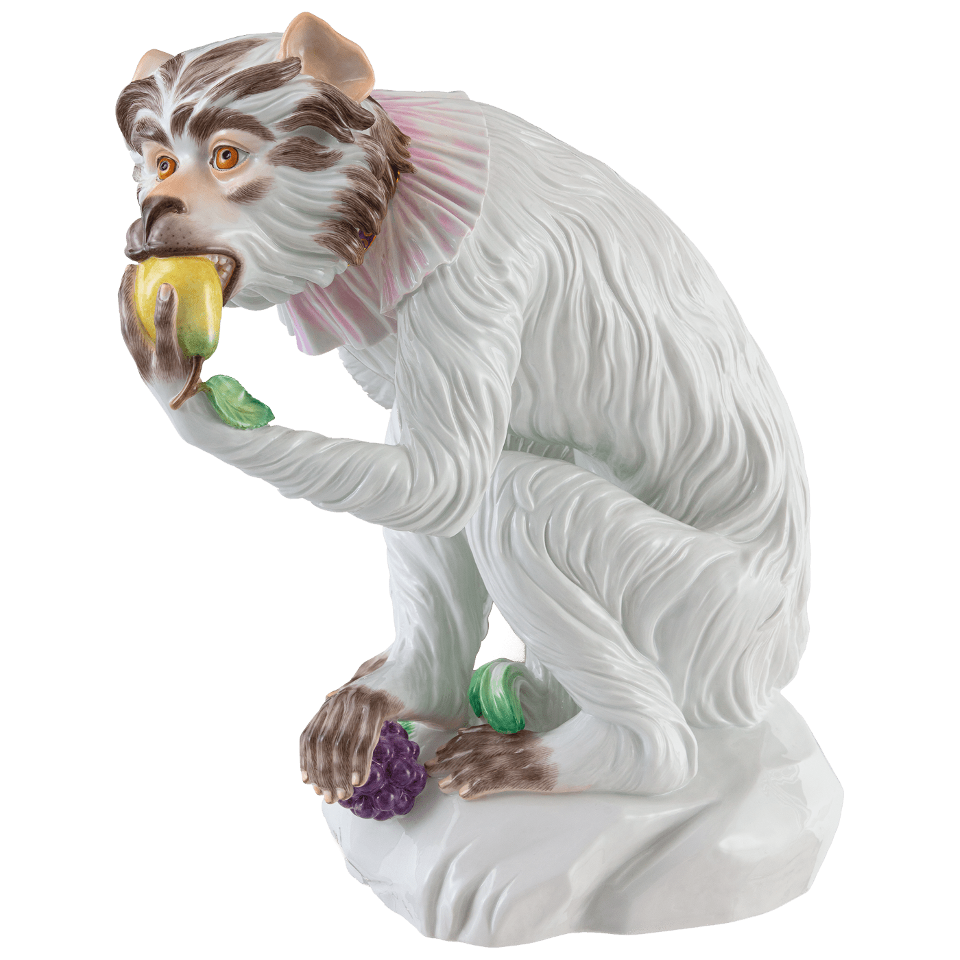 Figur Affe mit Birne, Limitiert, H 38 cm | Meissen Limitierte Meisterwerke 900384 - 76m23 - Meissen Weimar