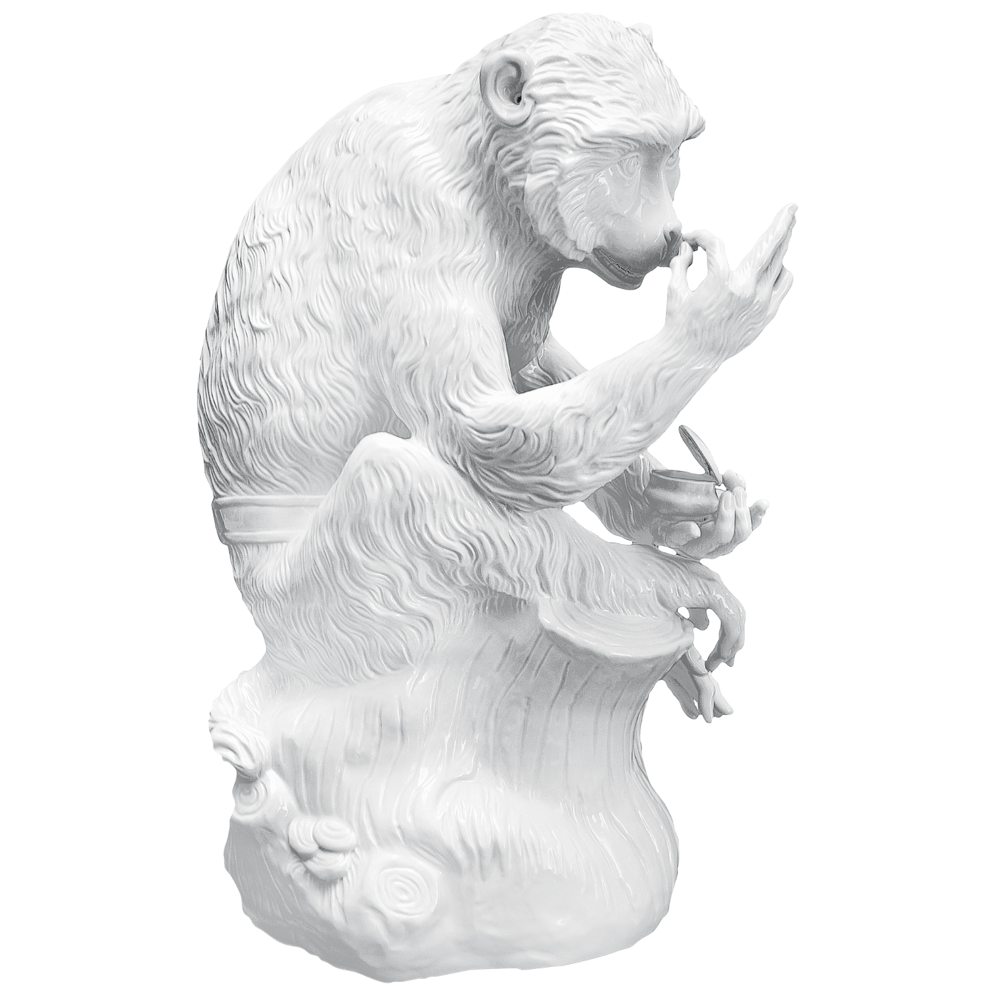 Figur Affe mit Schnupftabakdose, Weiß, H 49 cm | Meissen Exklusiv - Kollektion 000080 - 76m10 - Meissen Weimar
