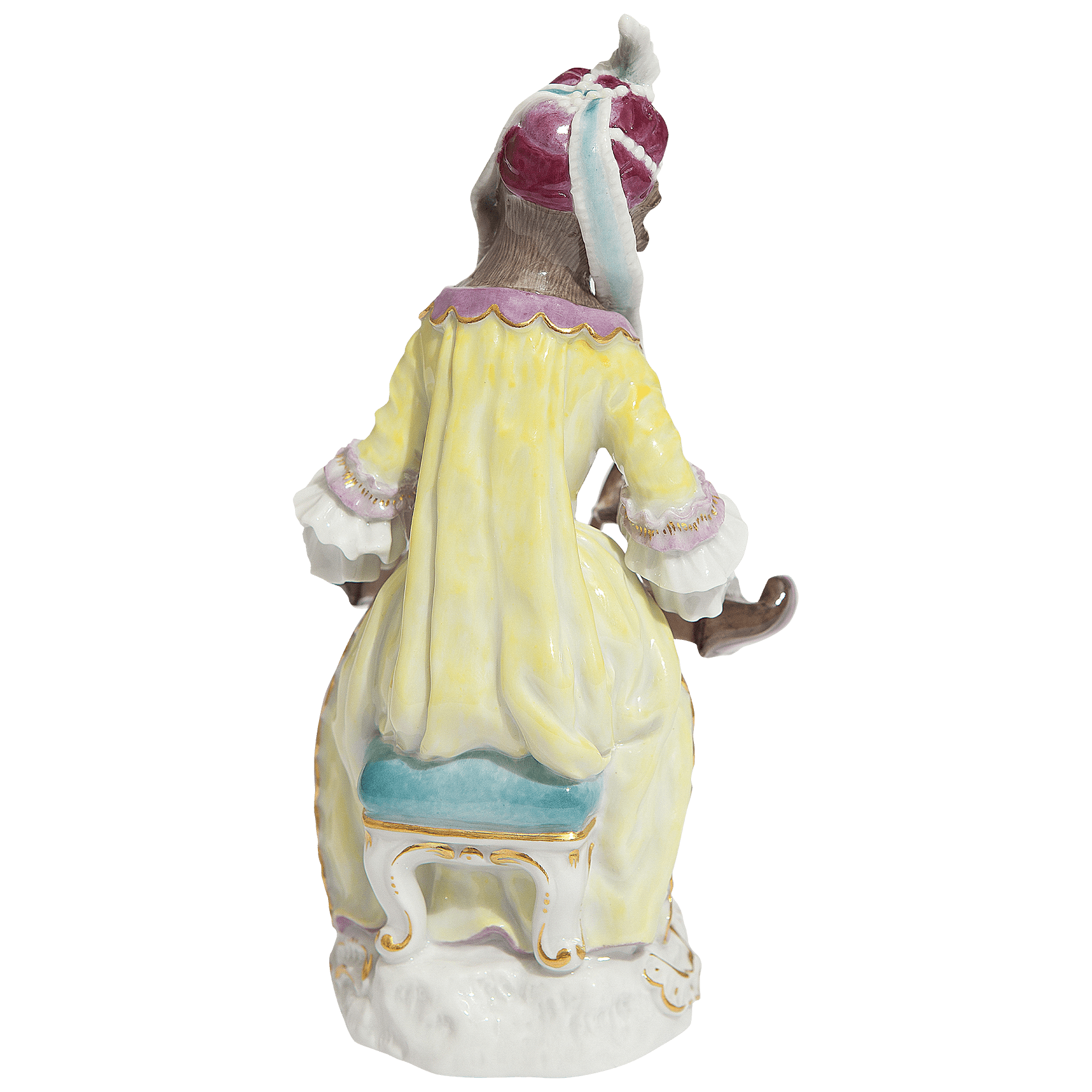 Figur Affe mit Zither, H 13,5 cm | Meissen Figuren - Edition Affenkapelle 90a369 - 60047 - Meissen Weimar