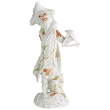 Figur Affe Triangelspieler, Blumenmalerei Wilder Mohn, H 15 cm | Meissen Figuren-Edition Affenkapelle