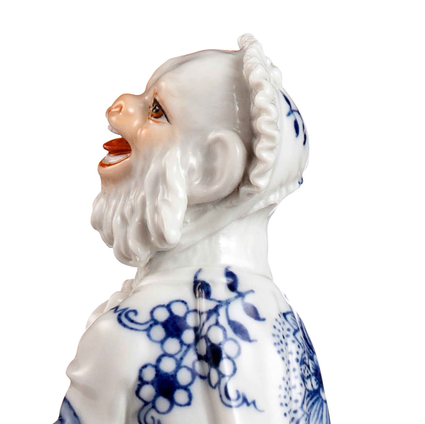 Figur, Affenkapelle Drehleierspieler, H 13,5 cm | Meissen Figuren - Edition Affenkapelle 91c116 - 60016 - Meissen Weimar