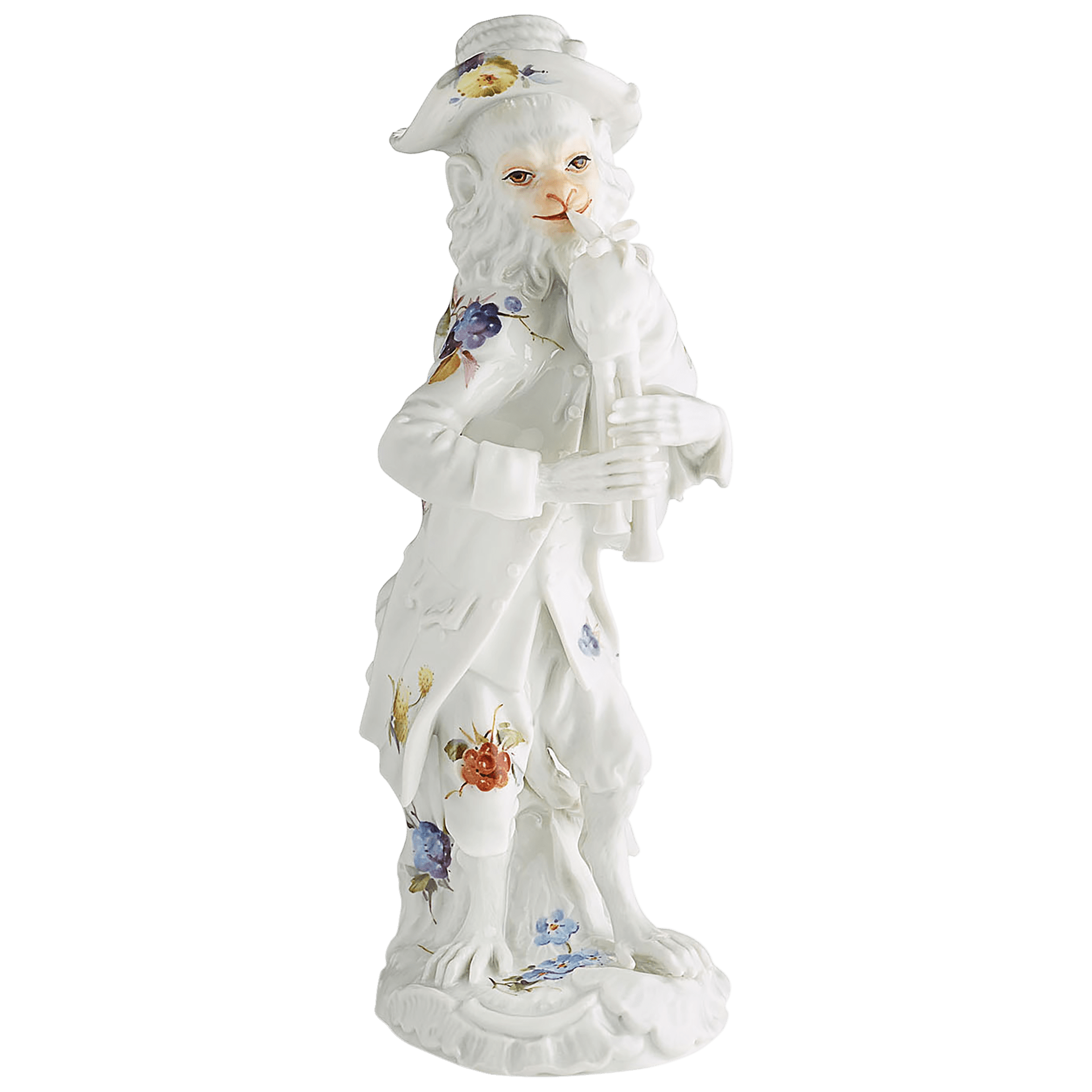 Figur, Affenkapelle Dudelsackpfeifer, H 14,5 cm | Meissen Figuren - Edition Affenkapelle 91c108 - 60008 - Meissen Weimar