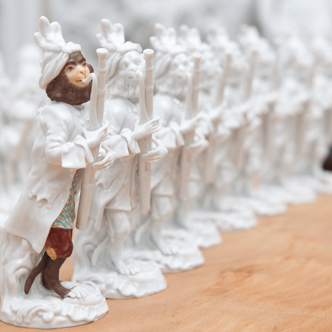 Figur Affenkapelle Fagottist, H 15 cm | Meissen Figuren - Edition Affenkapelle 90c300 - 60019 - Meissen Weimar