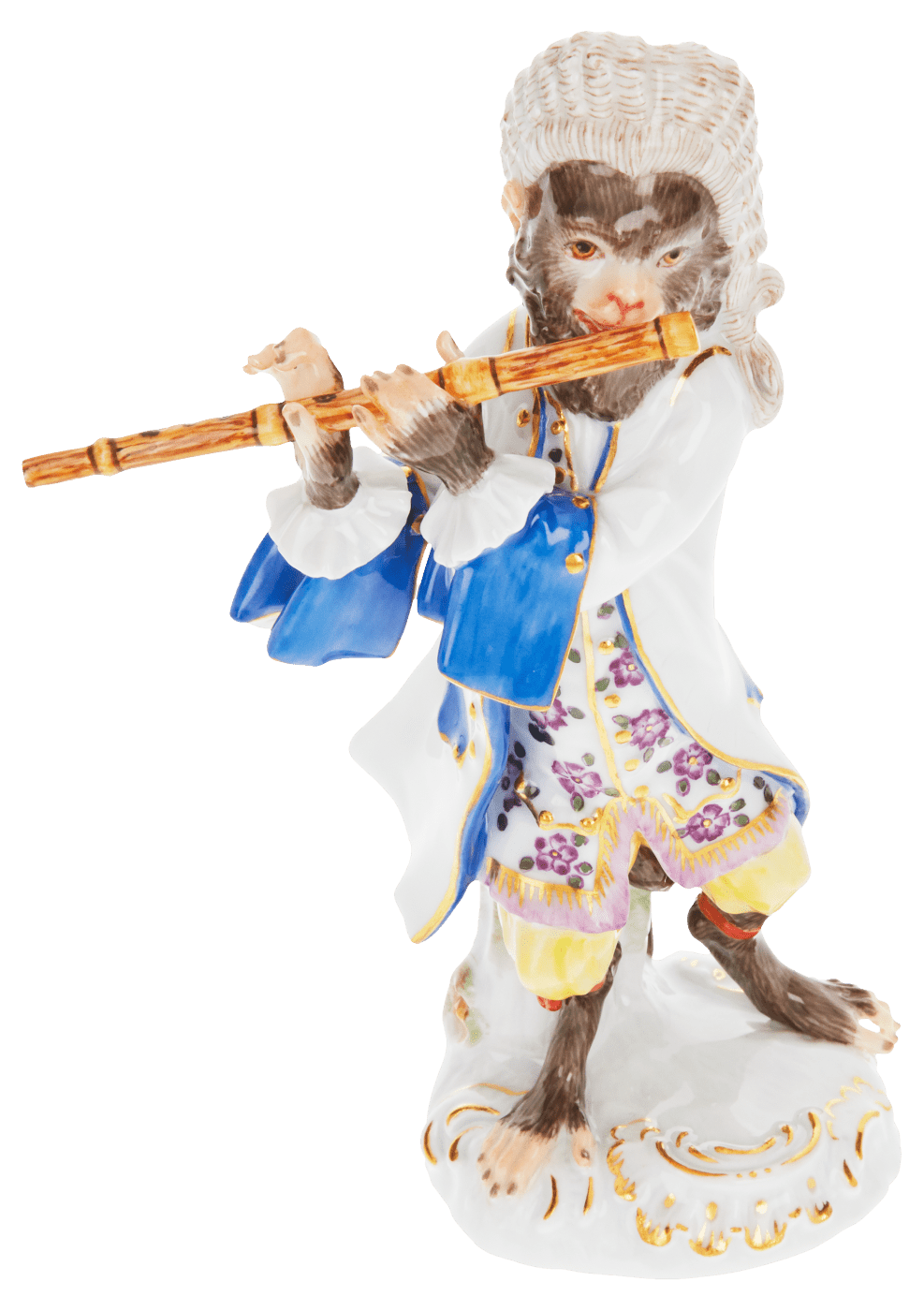 Figur Affenkapelle Flötist, H 15 cm | Meissen Figuren - Edition Affenkapelle 90c300 - 60011 - Meissen Weimar