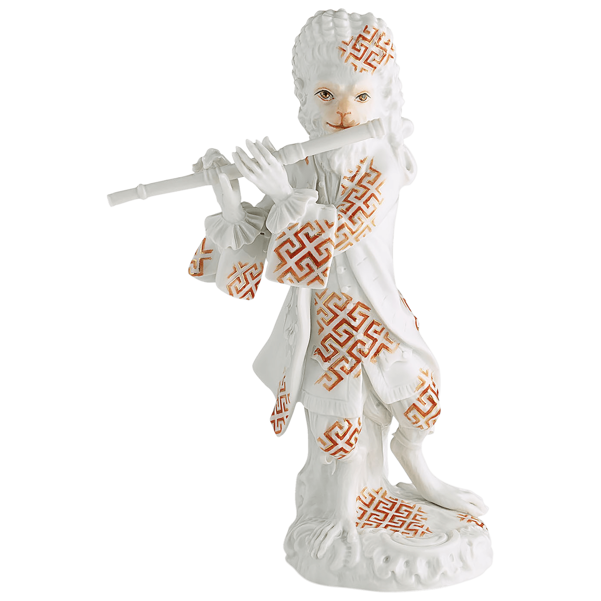 Figur, Affenkapelle Flötist, H 15 cm | Meissen Figuren - Edition Affenkapelle 91c111 - 60011 - Meissen Weimar