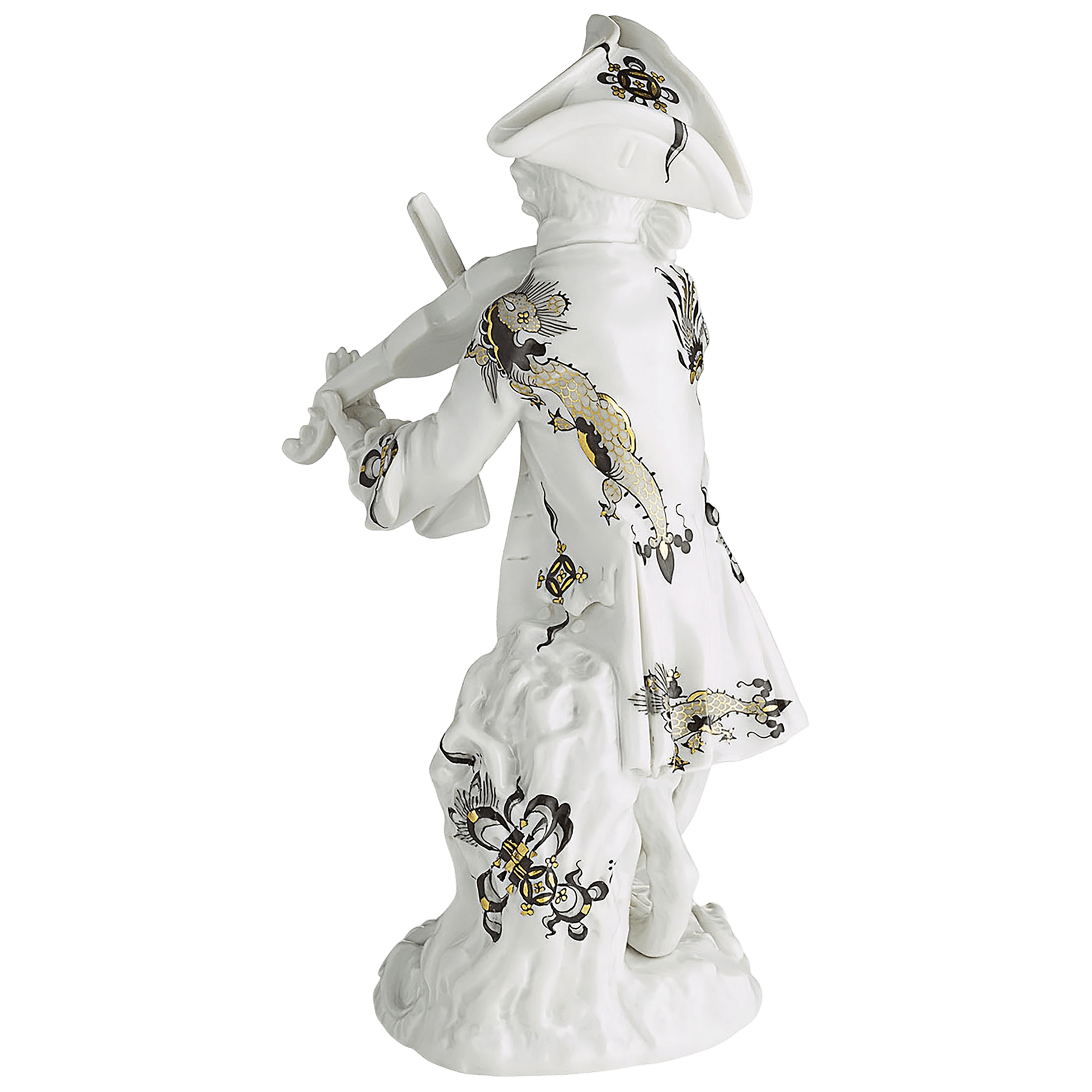 Figur Affenkapelle Geiger Hofdrache schwarz H 15 cm | Meissen Figuren - Edition Affenkapelle 91c106 - 60006 - Meissen Weimar