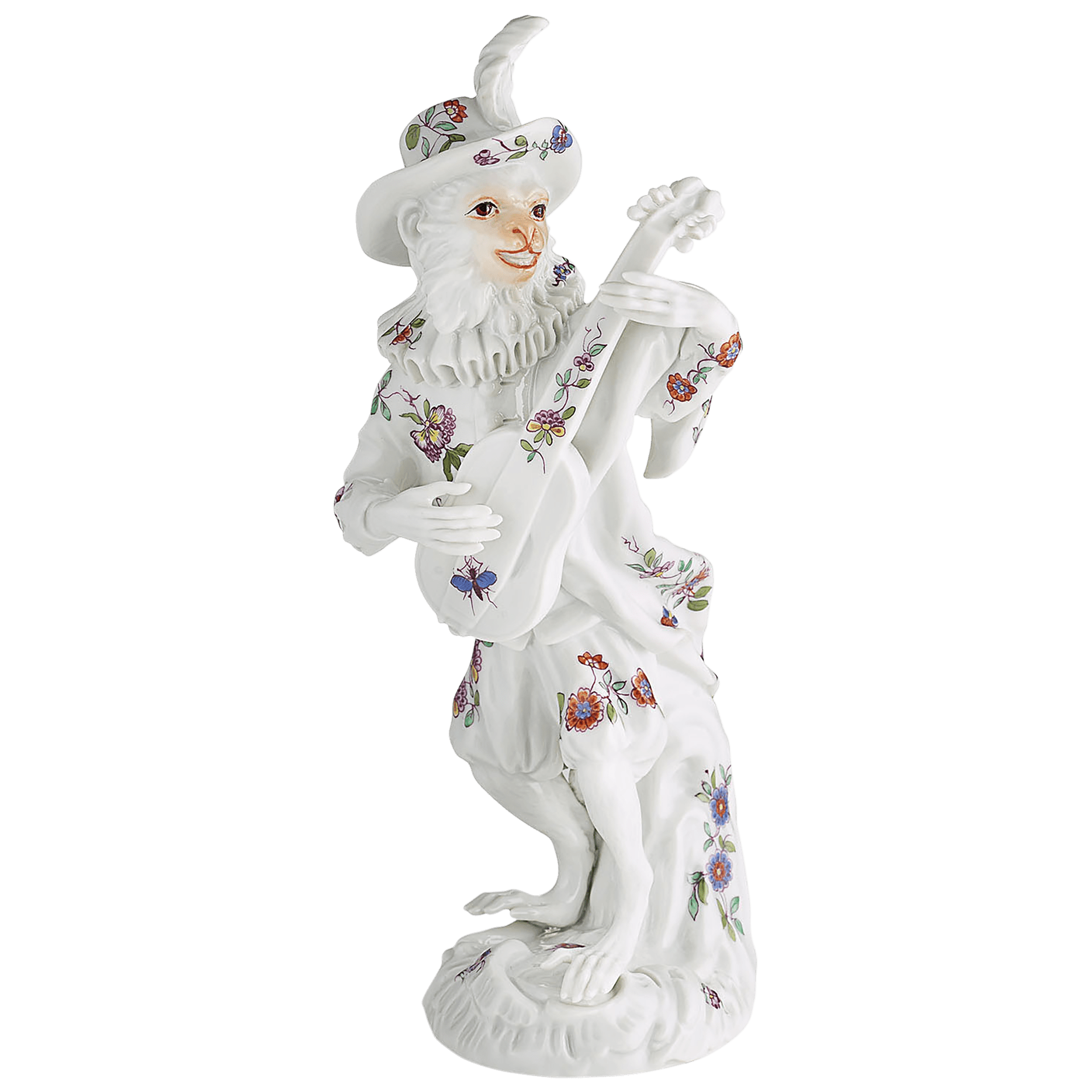 Figur Affenkapelle Gitarrist, H 15 cm | Meissen Figuren - Edition Affenkapelle 91c117 - 60017 - Meissen Weimar