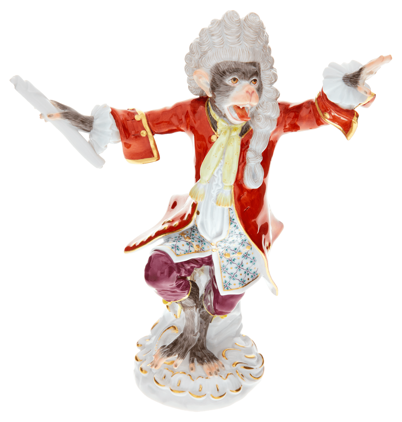 Figur Affenkapelle Kapellmeister, H 17 cm | Meissen Figuren - Edition Affenkapelle 90c300 - 60001 - Meissen Weimar