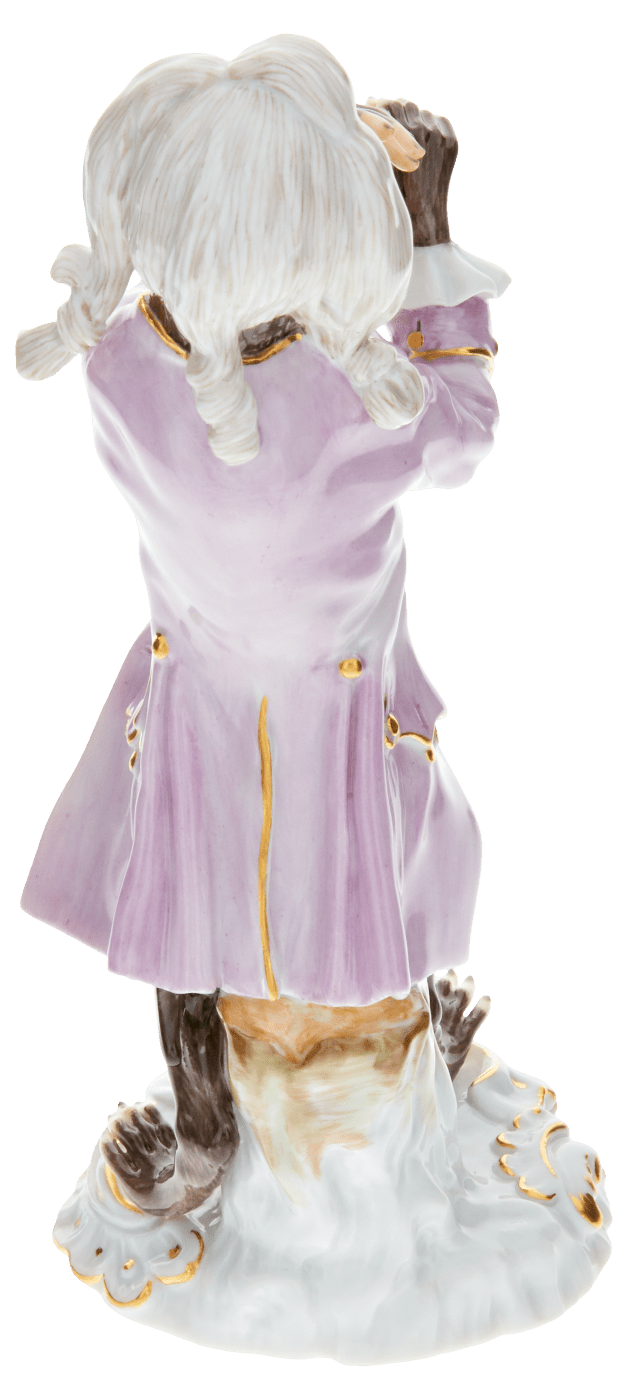 Figur Affenkapelle Klarinettist, H 13,5 cm | Meissen Figuren - Edition Affenkapelle 90c300 - 60004 - Meissen Weimar