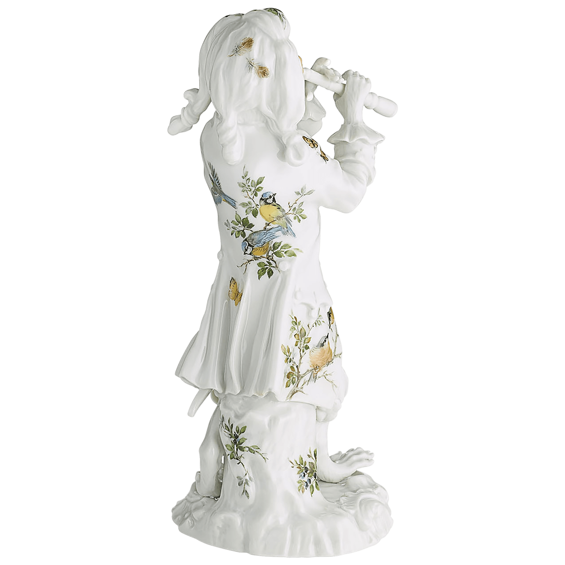 Figur Affenkapelle Klarinettist, Vogelmalerei mit Insekten, H 13,5 cm | Meissen Figuren - Edition Affenkapelle 91c104 - 60004 - Meissen Weimar