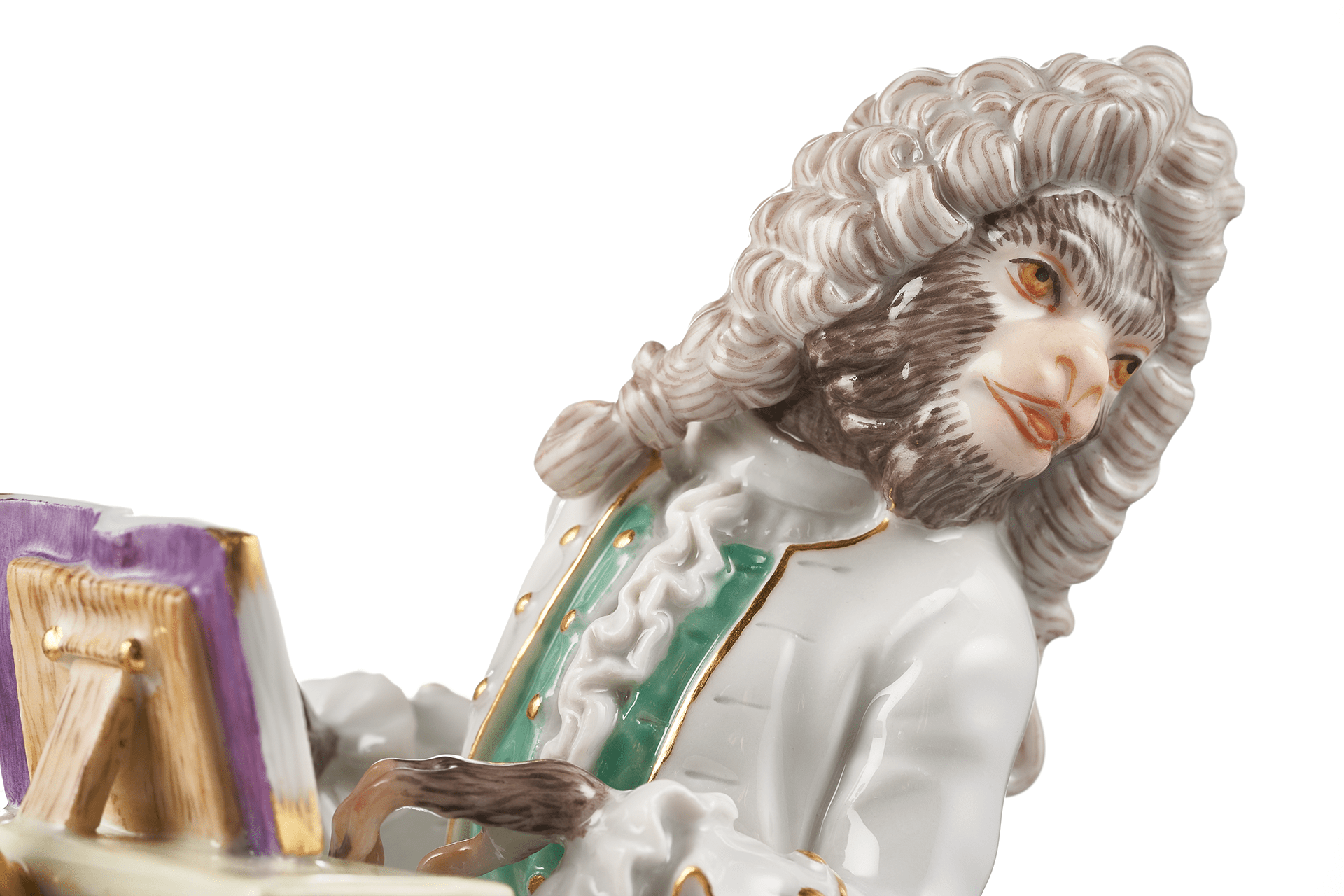 Figur Affenkapelle Klavierspieler, Höhe 13 cm | Meissen Figuren - Edition Affenkapelle 90c300 - 60020 - Meissen Weimar