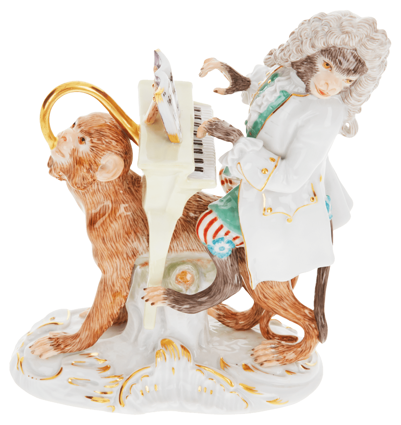 Figur Affenkapelle Klavierspieler, Höhe 13 cm | Meissen Figuren - Edition Affenkapelle 90c300 - 60020 - Meissen Weimar