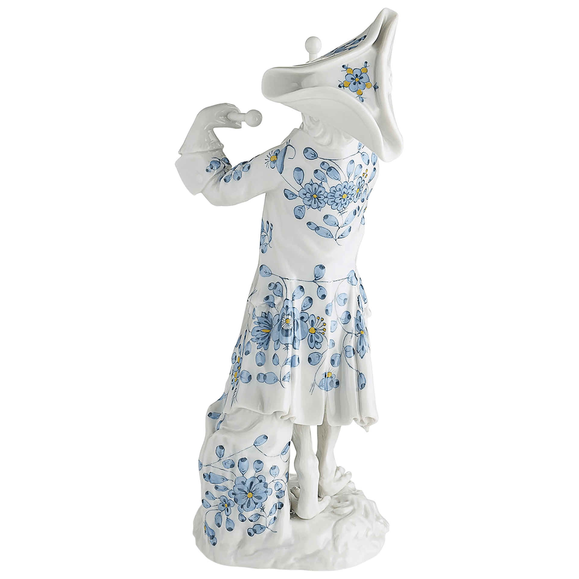 Figur Affenkapelle Paukenschläger, Indische Malerei, H 15 cm | Meissen Figuren - Edition Affenkapelle 91c112 - 60012 - Meissen Weimar