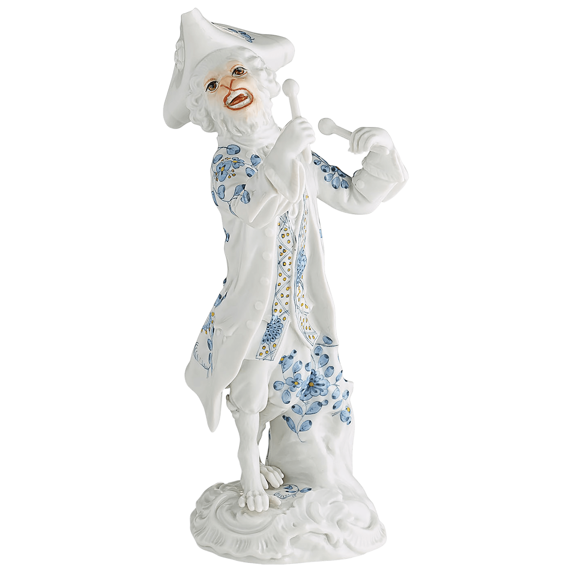 Figur Affenkapelle Paukenschläger, Indische Malerei, H 15 cm | Meissen Figuren - Edition Affenkapelle 91c112 - 60012 - Meissen Weimar