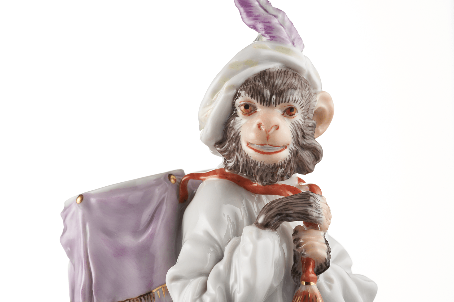 Figur Affenkapelle Paukenträger, H 17 cm | Meissen Figuren - Edition Affenkapelle 90c300 - 60003 - Meissen Weimar