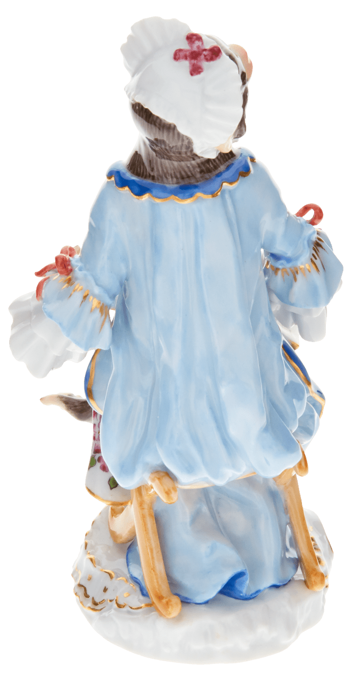 Figur Affenkapelle Sängerin, H 12 cm | Meissen Figuren - Edition Affenkapelle 90c300 - 60007 - Meissen Weimar