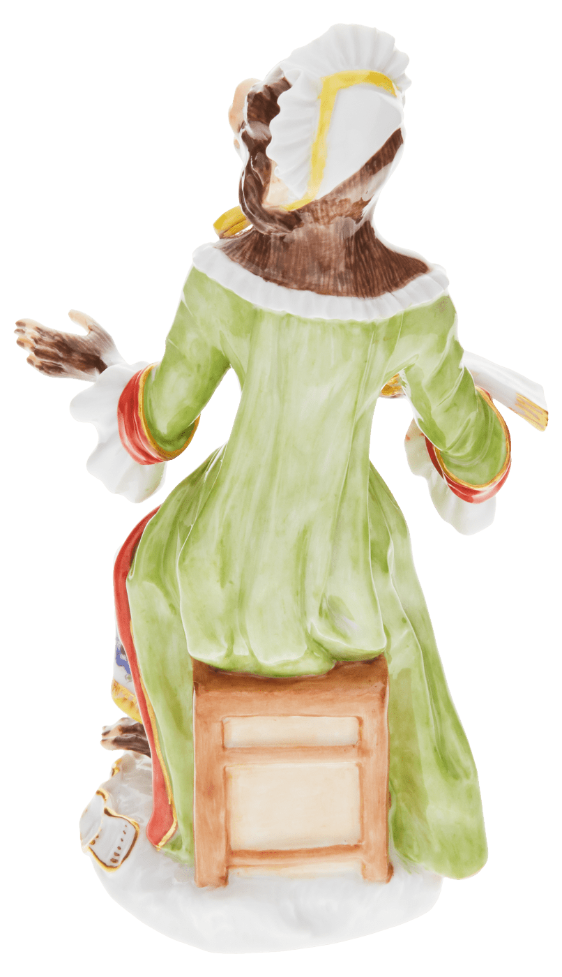 Figur Affenkapelle Sängerin, Höhe 12,5 cm | Meissen Figuren - Edition Affenkapelle 90c300 - 60018 - Meissen Weimar