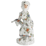 Figur Affenkapelle Sängerin, Indische Blumenmalerei, H 12,5 cm | Meissen Figuren-Edition Affenkapelle