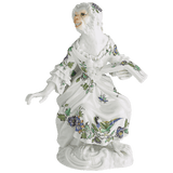 Figur Affenkapelle Sängerin, Indische Fels-, Blumen- und Vogelmalerei, H 12,5 cm | Meissen Figuren-Edition Affenkapelle