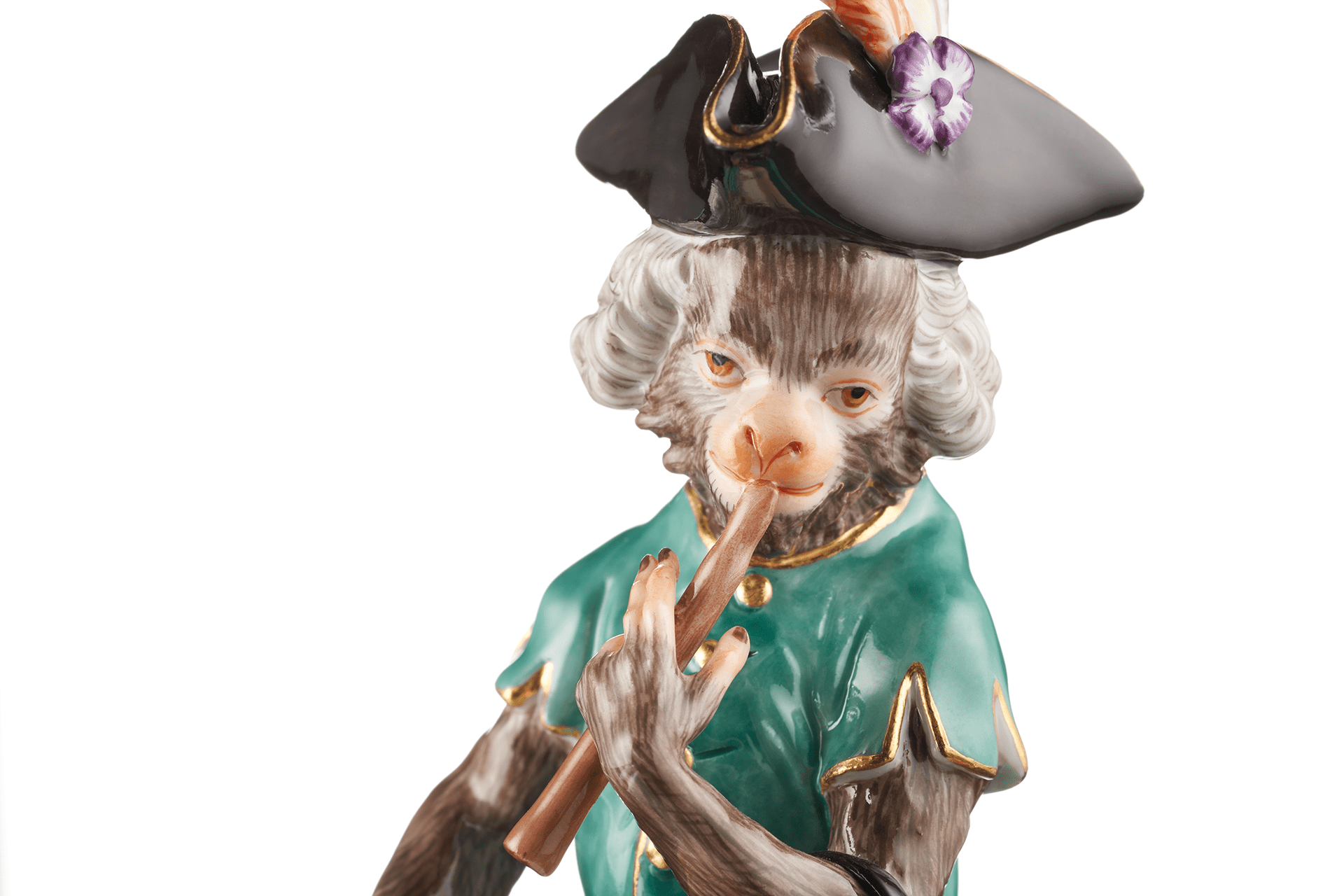 Figur Affenkapelle Trommler, H 17 cm | Meissen Figuren - Edition Affenkapelle 90c300 - 60015 - Meissen Weimar