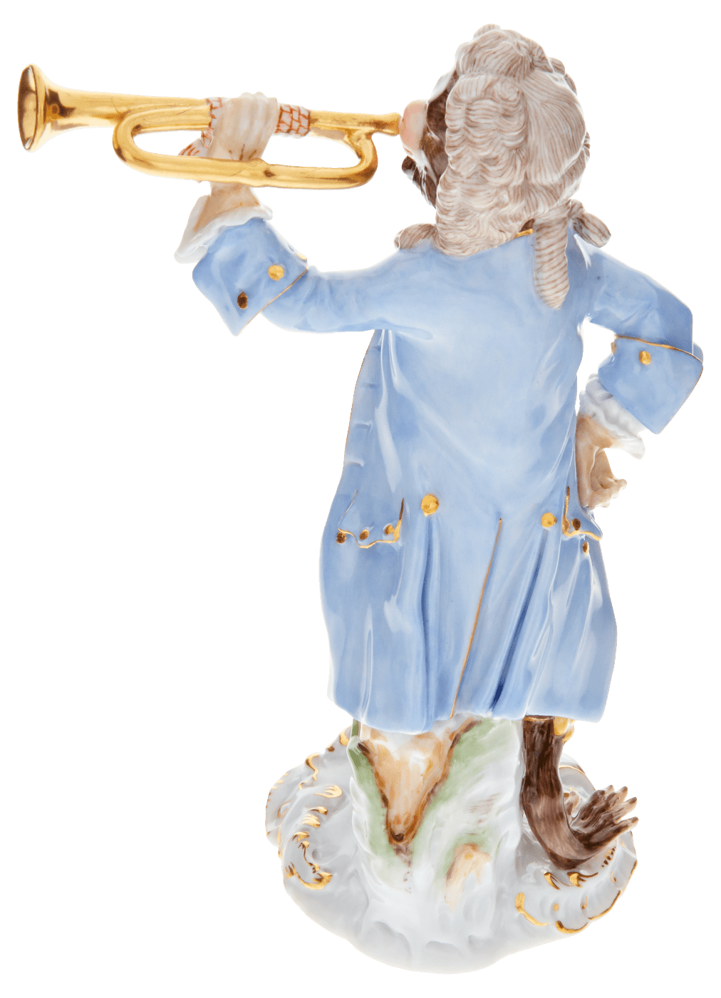 Figur Affenkapelle Trompeter, H 15 cm | Meissen Figuren - Edition Affenkapelle 90c300 - 60005 - Meissen Weimar
