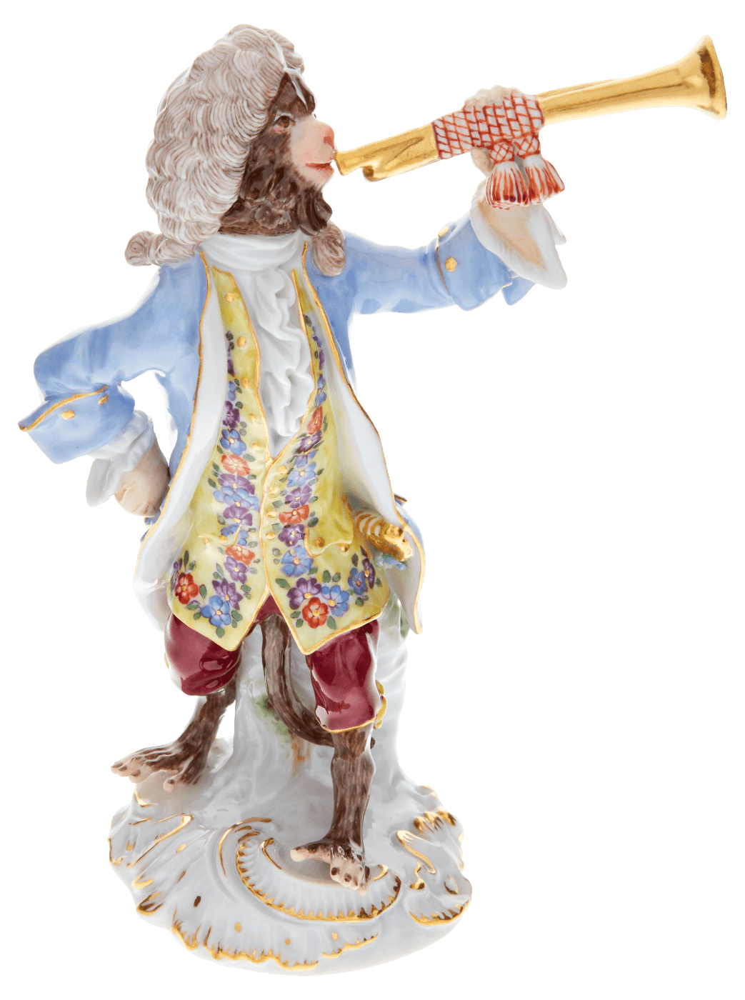 Figur Affenkapelle Trompeter, H 15 cm | Meissen Figuren - Edition Affenkapelle 90c300 - 60005 - Meissen Weimar