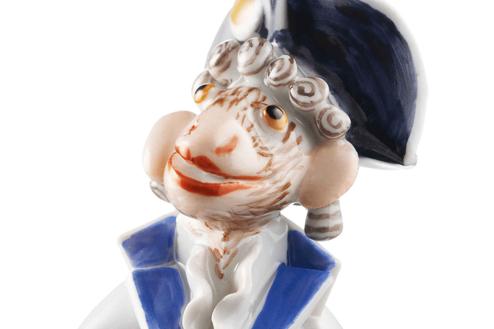 Figur Affenmusiker Bassgeige, H 11 cm | Meissen Figuren - Edition Affenkapelle 90a317 - 83322 - Meissen Weimar