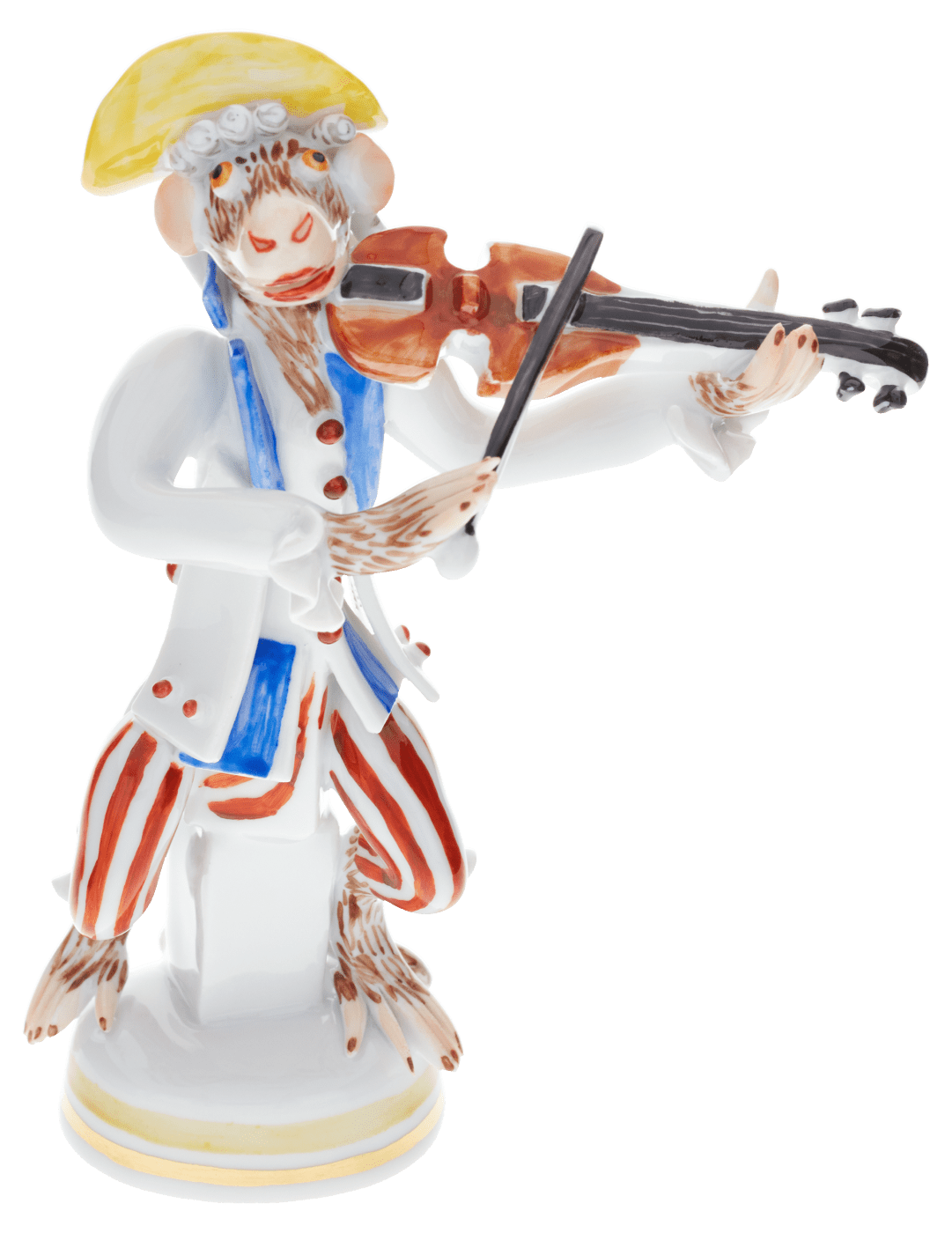 Figur Affenmusiker mit Geige, H 11 cm | Meissen Figuren - Edition Affenkapelle 90a317 - 83323 - Meissen Weimar