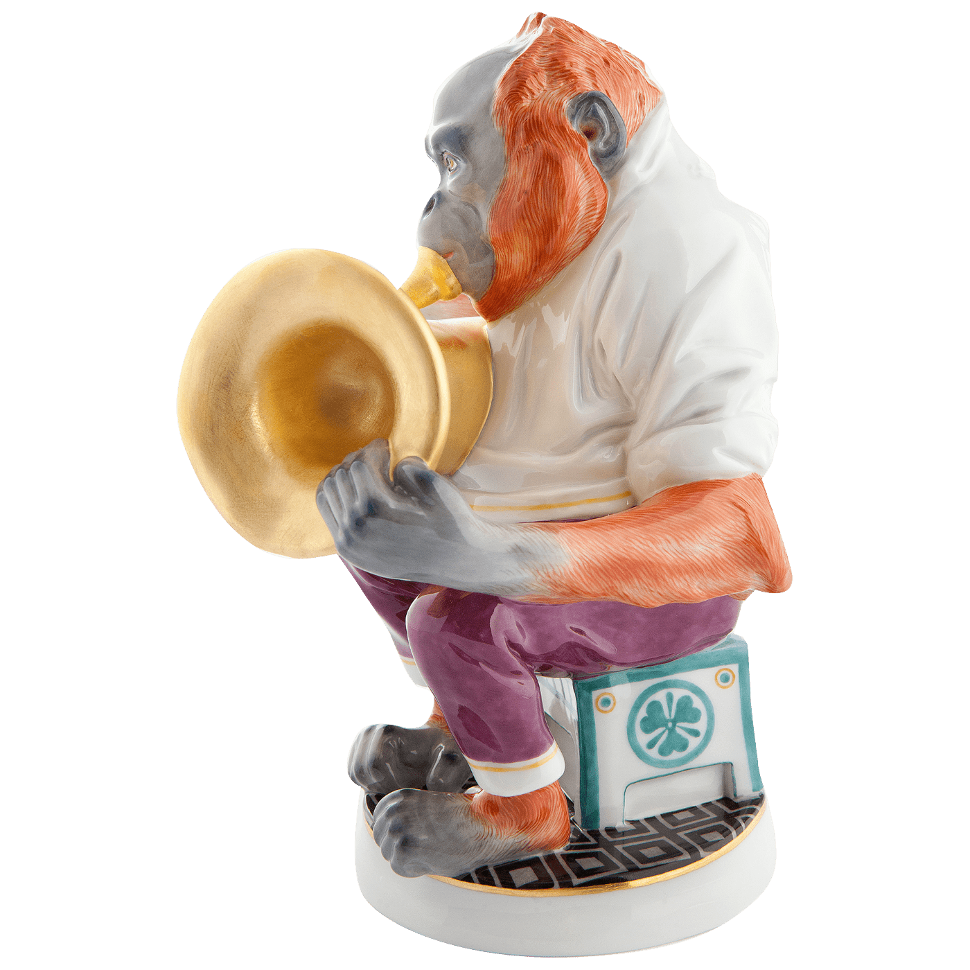 Figur Affenmusiker Orang - Utan mit Tuba, H 18 cm, limitiert | Meissen Limitierte Meisterwerke 900384 - 60027 - Meissen Weimar