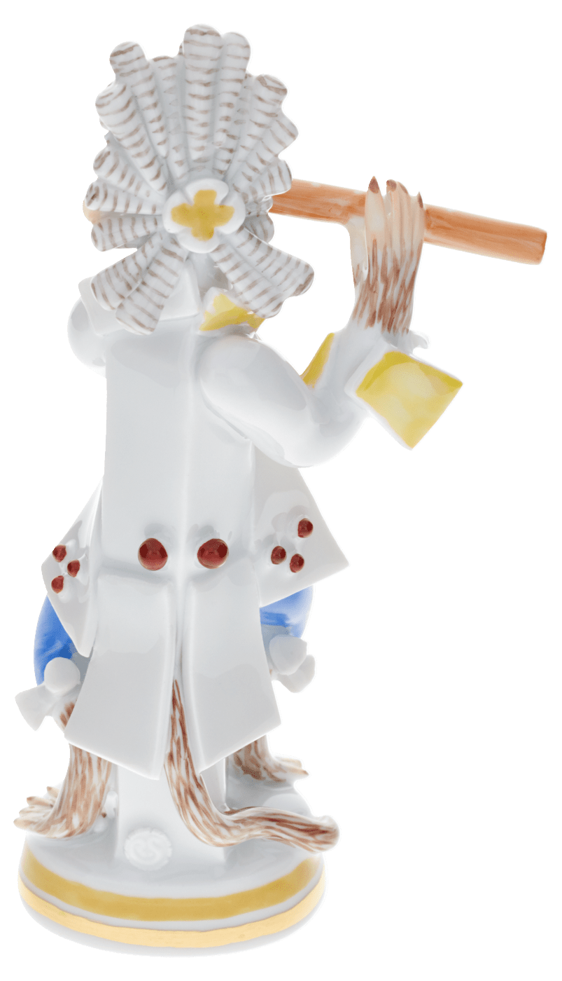 Figur Affenmusiker Querflöte, H 11 cm | Meissen Figuren - Edition Affenkapelle 90a317 - 83327 - Meissen Weimar