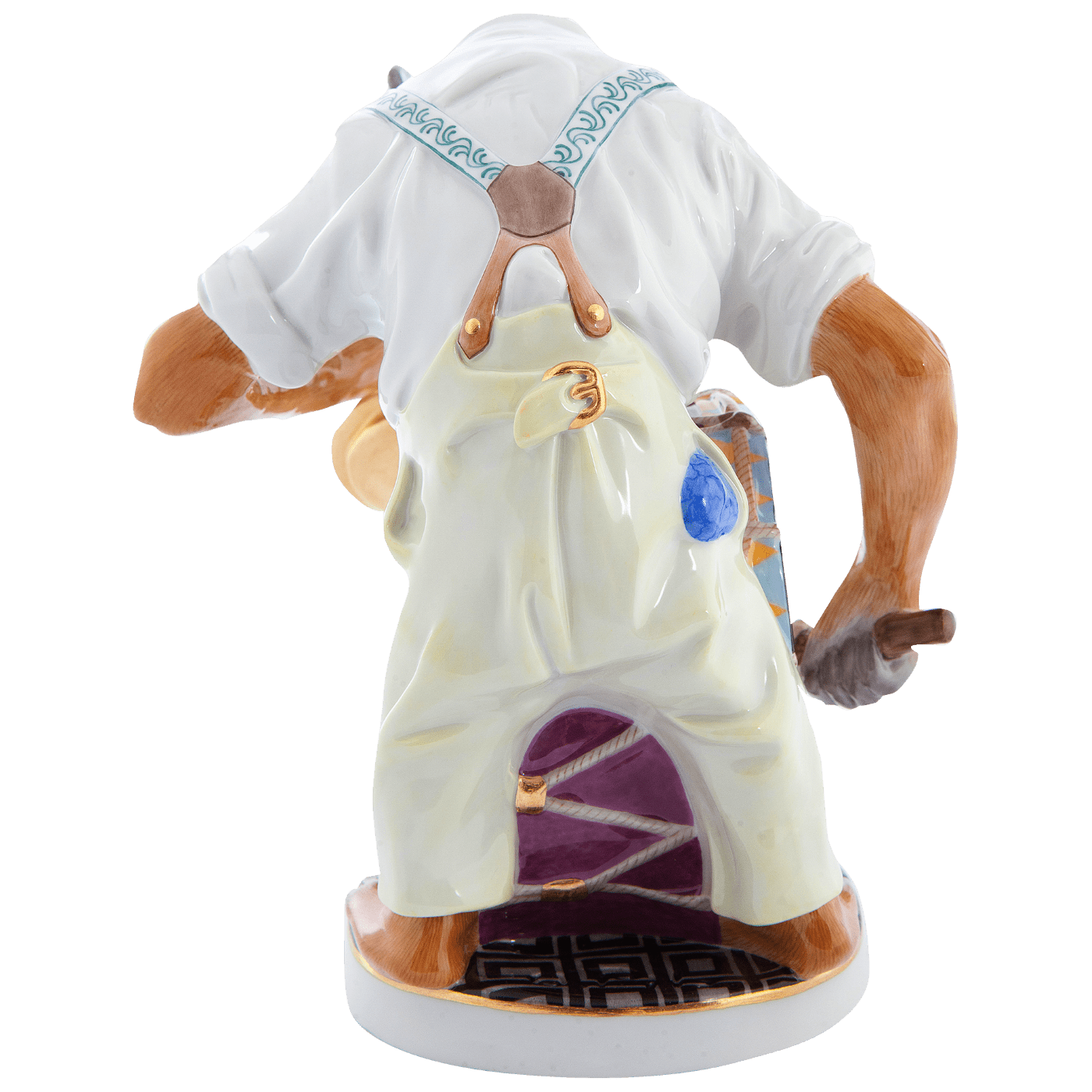 Figur Affenmusiker Rhesusaffe als Trommler, handbemalt, H 17 cm | Meissen Limitierte Meisterwerke 900384 - 60028 - Meissen Weimar