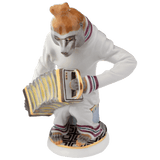 Figur Affenmusiker Schopfpavian mit Ziehharmonika H 18 cm limitiert | Meissen Figuren-Edition Affenkapelle