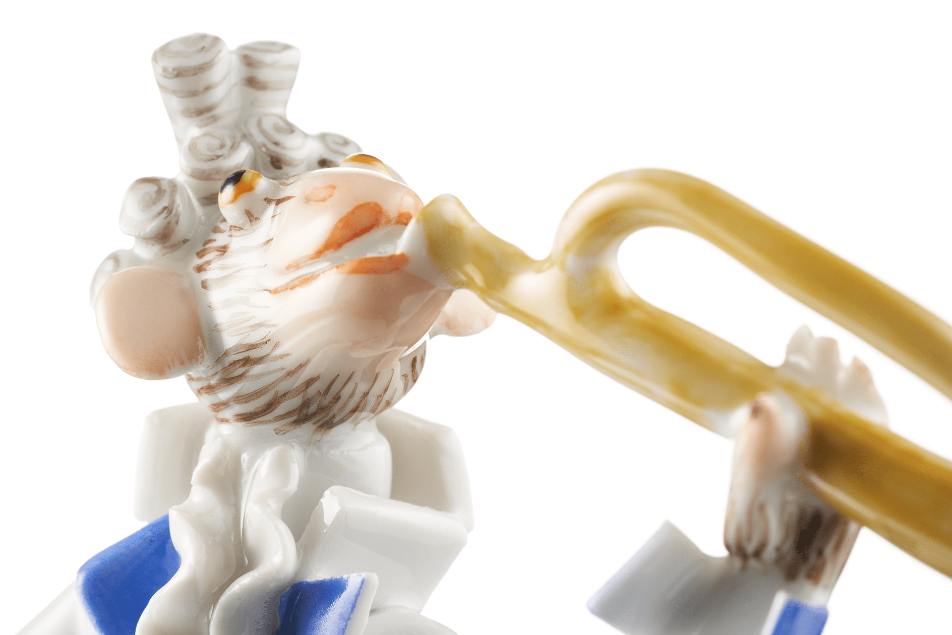 Figur Affenmusiker Trompete, H 11,5 cm | Meissen Figuren - Edition Affenkapelle 90a317 - 83330 - Meissen Weimar