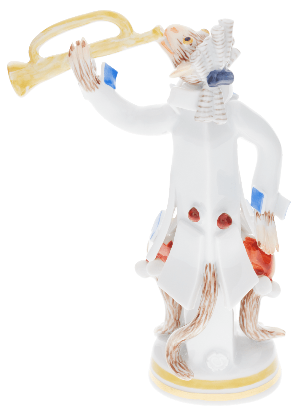 Figur Affenmusiker Trompete, H 11,5 cm | Meissen Figuren - Edition Affenkapelle 90a317 - 83330 - Meissen Weimar