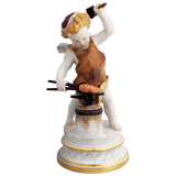 Figur Amor als Schmied, bunt und gold staffiert, H 21 cm | Meissen Figuren Individuell